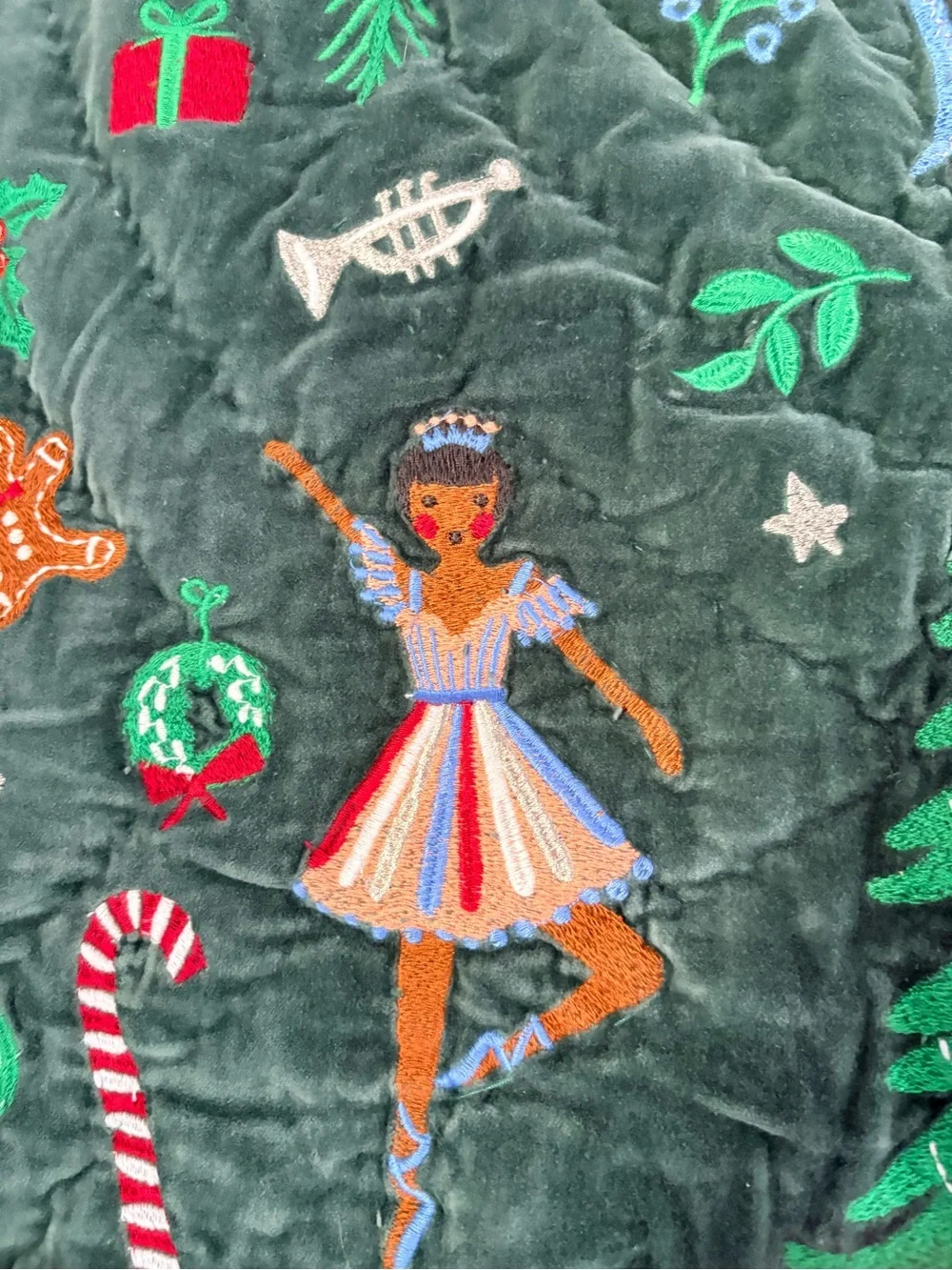 Rifle Paper Co. x Pottery Barn Kids Green Quilted Nutcracker Holiday Quilt Shams
